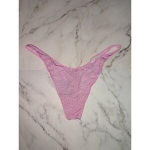 SKIMS Shine Foundations Printed Dipped Thong Bubblegum Leopard Pink 4X NEW